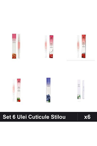 NAİLS Set 6 Ulei Cuticule Tip Stilou - Cherry, Cireșe, Trandafir, Pepene Verd...