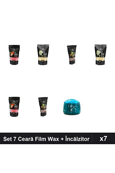 global fashion Set 7 Ceară Epilare Film Wax 450g + Încălzitor ProWax - Căpșun...