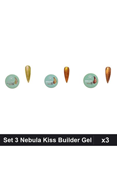 global fashion Set 3 Nebula Kiss Builder Gel 15g - Nr.05 Nr.06 Nr.12