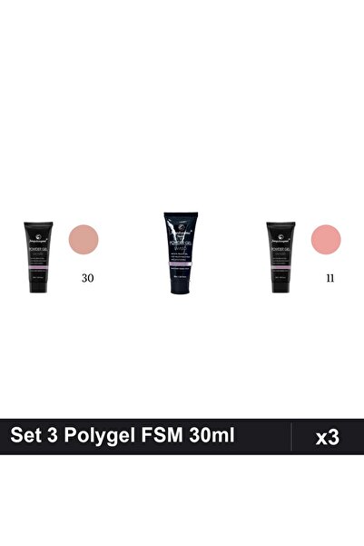 FSM Set 3 Polygel 30ml - Nr.30, Nr.22, Nr.11 - Constructie Unghii