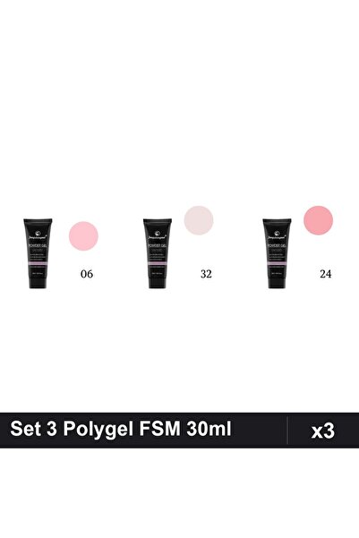 FSM Set 3 Polygel 30ml - Nr.06, Nr.32, Nr.24 - Constructie Unghii