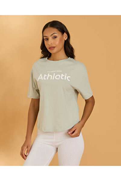 REDTAG Women Green Printed T-Shirt