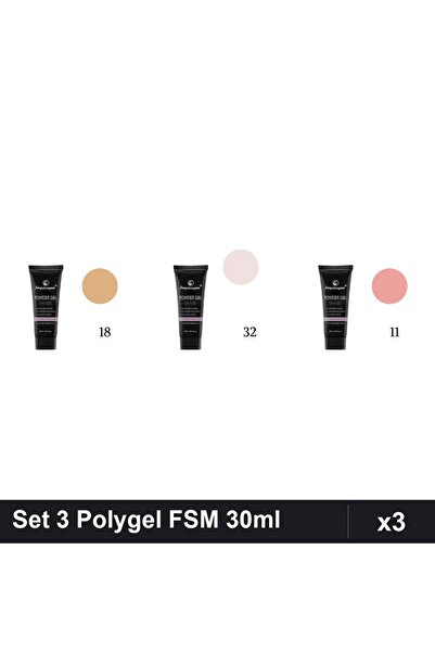 FSM Set 3 Polygel 30ml - Nr.18, Nr.32, Nr.11 - Construcție Unghii