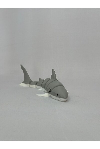 OEM Figurina Rechin 3D Articulata, Design Realist, Gri/Alb