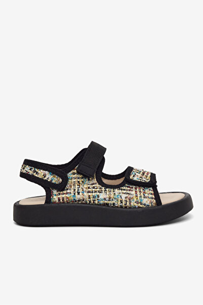 Tonny Black Children's Unisex Black Velcro Sandals