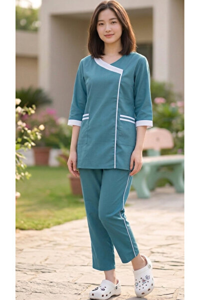 ABSHIR Housemaid/Khadama/Nanny/Babysitter SET Uniform Set, V-Neck Tunic with ...