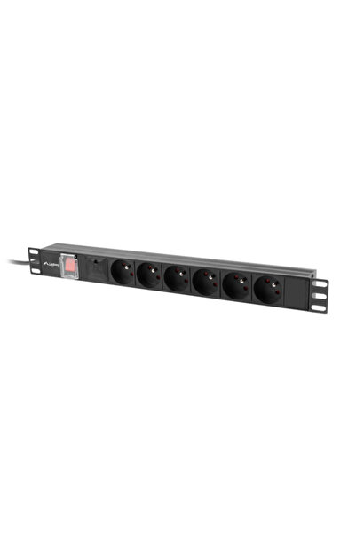 Lanberg Bandă de alimentare PDU pentru rack 19 " 1U 10A 6x 230V cu ștecher 2M...