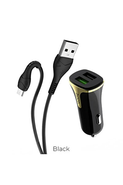 hoco. Hoco Z31 Automasinas ladetajs + cablu Micro USB 2xUSB QC3.0 18W