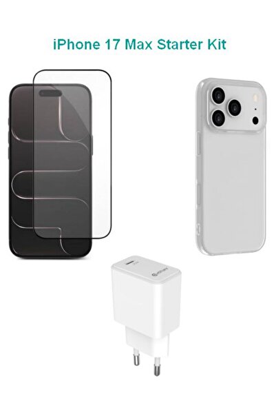 eSTUFF Kit pentru iPhone 17 Pro. Încărcător, Husă, Sticlă. Cutie maro.