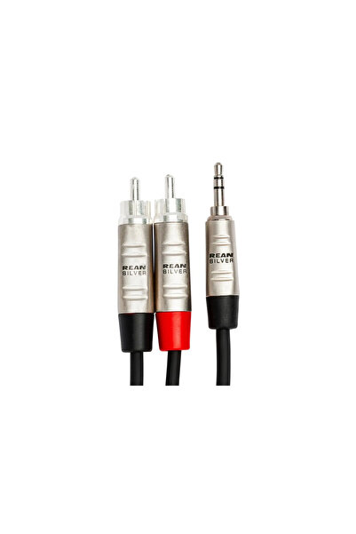 HOSA Cablu Jack 3.5mm - RCA (Cinch) x2 3.05m argintiu (HMR-010Y)