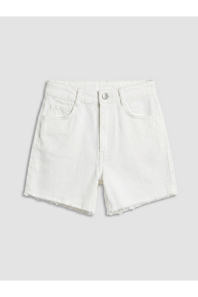 LC Waikiki Vizyon New Season Girls' Jean Shorts with Metal Appliques