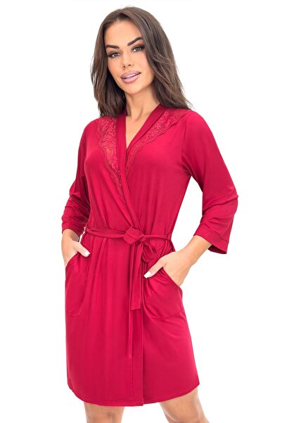 OEM Elegant Lace robe - Sonia burgundy - 42/XL