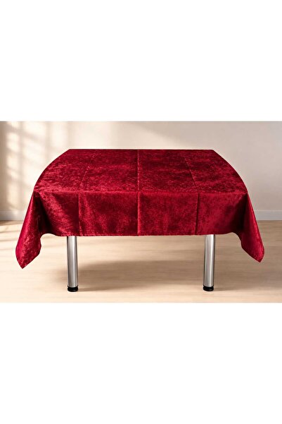 çeyizköşesi Okey/Kart Game Tablecloth Velvet 140X140 Claret Red