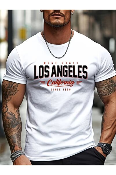 PAVRO Unisex Άνετο T-shirt με μικτό σχέδιο και στάμπα