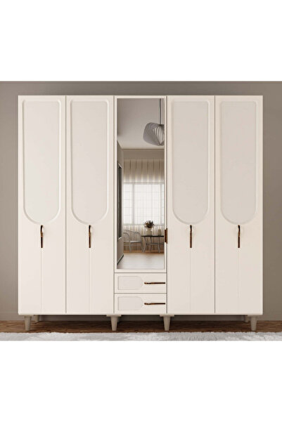 miracool Açelya 5 Kapaklı Gardrop / 5 Kapılı Dolap / Komple MDF / Modern Tasarım