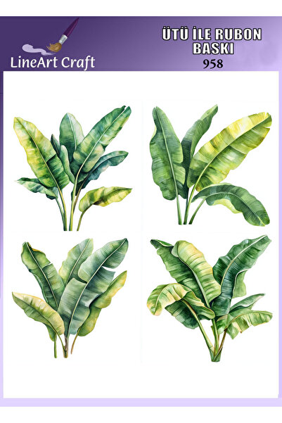 LİNEART Iron-On Rubon Transfer Printing for Wood & Fabric Transfer No:Rb958-3...