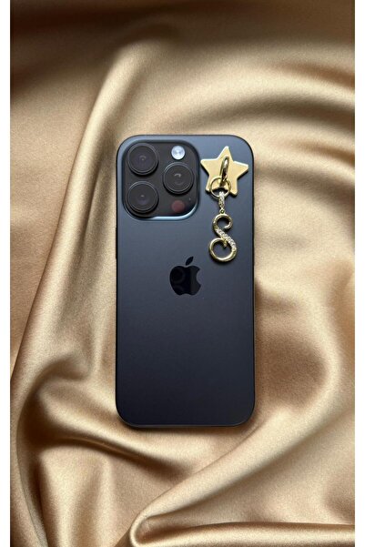 MonCheriAccessoire Gold Renk Kişiye Özel Harfli Telefon Charmı