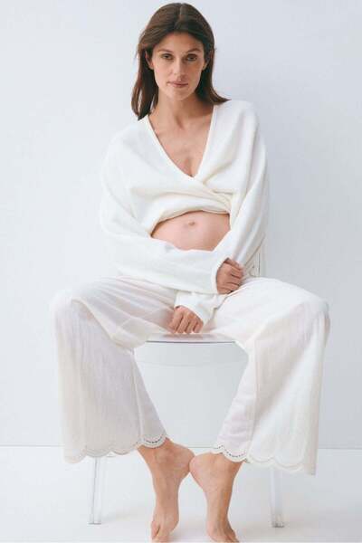 H&M MAMA Scalloped pull-on trousers