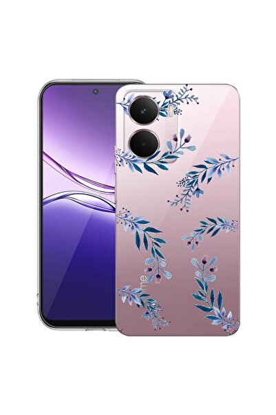 bestcase ¬Æ Husa pentru Realme P3 cu Design Blue Flowers, Clear Slim Silicon,...