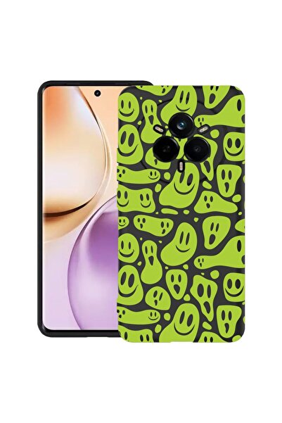 bestcase Husă pentru Realme 14 Pro Plus 5G, Green Acid Smiley, Silicon subțir...