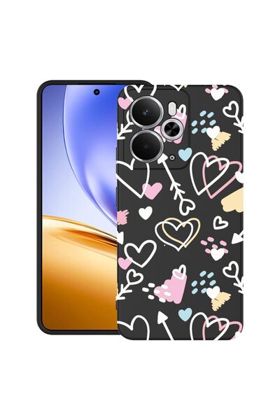 bestcase Θήκη για Realme 14T με σχέδιο συμβόλων αγάπης, TPU Ματ Εξαιρετικά Λε...