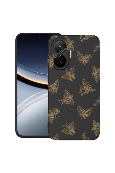 bestcase ¬Æ Husa pentru Poco F7 cu Design Gold Butterfly, TPU Mat Ultra Slim,...