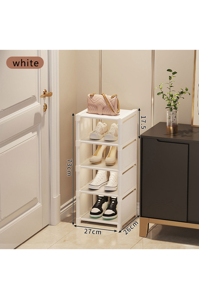 Choice10 White 5 layers Shoe rack Small shoe cabinet widened against the wall...