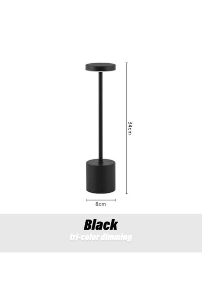 Choice black 3 Color Light Dimming Cordless LED Table Lamp Retro Bar Atmosphe...