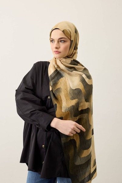 Modakaşmir Desert Gradient Pattern Liva Modal Shawl
