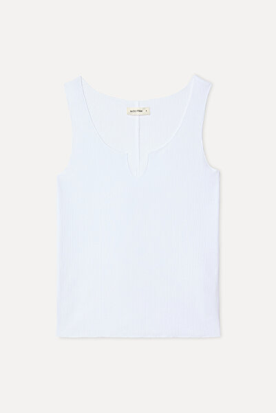 Mudo Women's White U Neck Tank Top