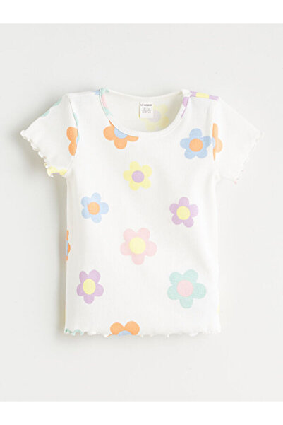 LC Waikiki Sparkling Choices Floral Print Girls' T-Shirt from Shining Store