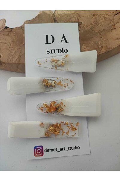 Demet Art Studio Reçineye Hayat Veriyoruz Epoxy Colored 4-Piece Steel Clip Ha...