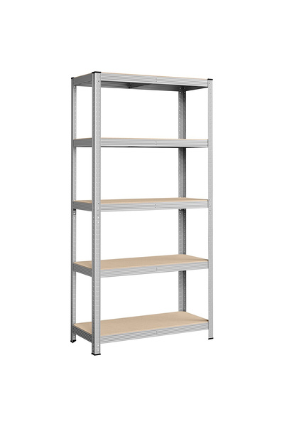 SONGMICS Metal Storage Rack with 5 Adjustable Shelves, MDF and Galvanized Ste...