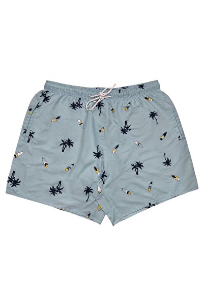 BAVYERA Men's Blue Patterned Swim Shorts