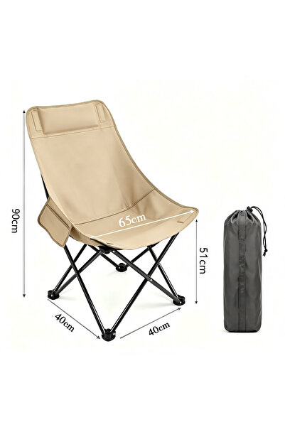 EGG Outdoor Portable High Back Moon Chair（40*65*90cm） Folding Camping Picnic ...