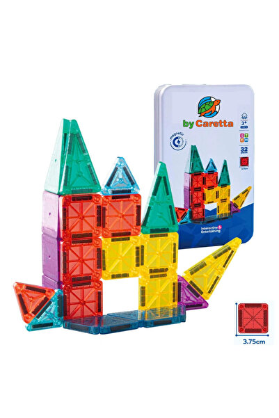 ByCaretta Seyahat Tipi Metal Kutulu Mini Magnetic Yapı Blokları 3D Puzzle 32 ...