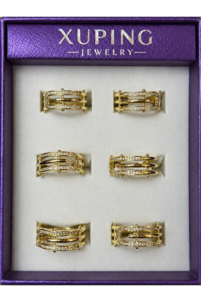 XUPING JEWELRY Xuping Geometrik Tasarım Zirkon Taşlı Gold Kaplama Kadın Yüzük
