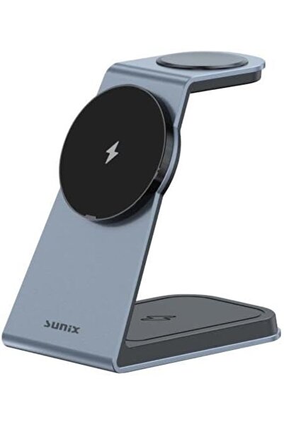 Sunix 3in1 15W Telefon 2,5W Saat 3,5W Kulaklık Kablosuz Şarj İstasyonu MG-80