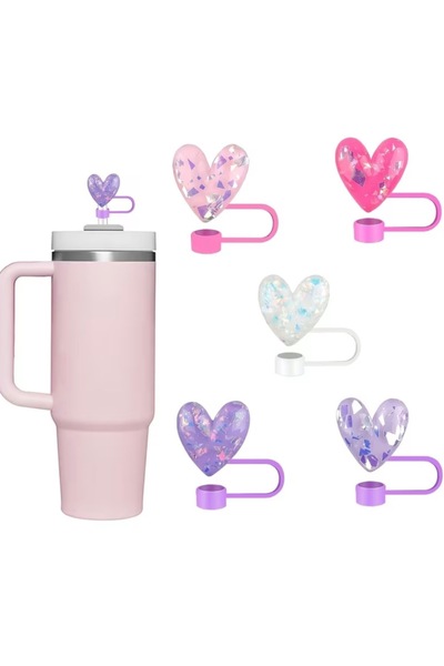 OzzConcept Hearts Quencher Straw Cover/Ornament **1 Piece Will Be Sent Random...