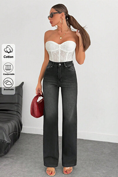 XRAY JEANS بنطلون جينز نسائي مرن واسع الساقين مدخن