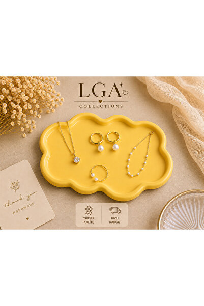 LGA COLLECTİONS EL YAPIMI DEKORATİF TEPSİ SUNUMLUK