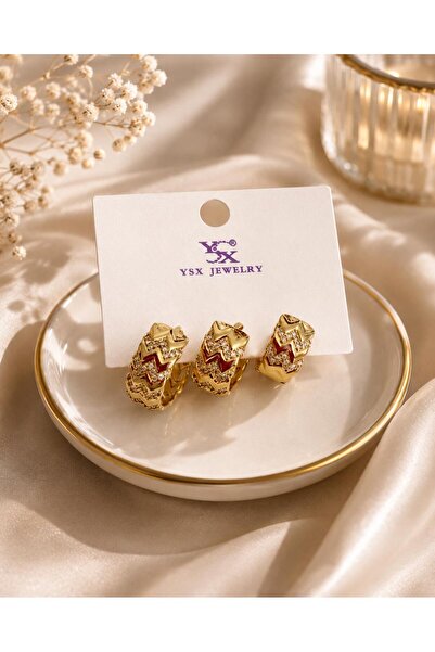 YSX JEWELRY steel 3 hoop earrings