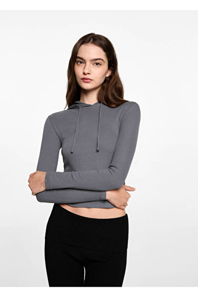 Mango Teen Lastikli kapüşonlu sweatshirt