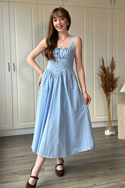 Dilay Gökoğlu Butik Strappy Flared Midi Dress