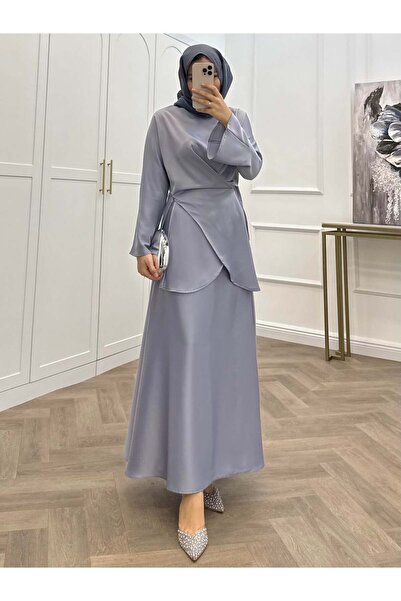 bezenstore LİNA ÖNDEN BAĞLAMALI SATEN ETEKLİ TAKIM