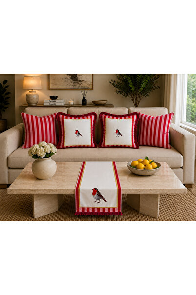 adenkahome Bird Series, Suede 5-Piece Combination Throw Pillow Cover and Runn...