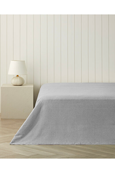English Home Modern Grid Çift Kişilik Pike 180x220 cm Gri