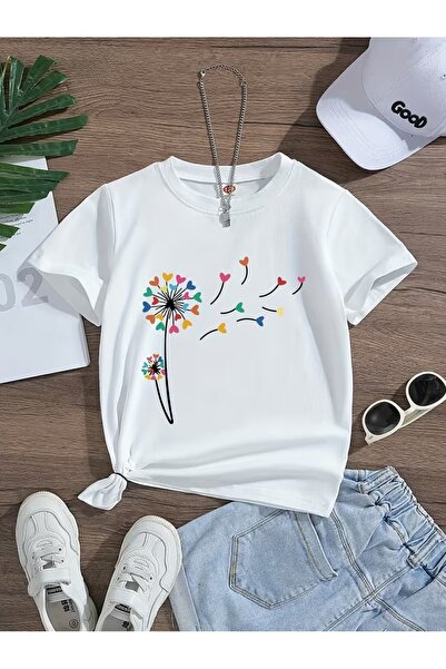 PAVRO Unisex Άνετο T-shirt με μικτό σχέδιο και στάμπα