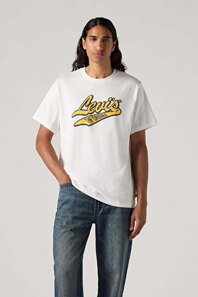 Levi's LSE_SS RELAXED FIT TEE ARCHIVAL SCRIPTWHITE