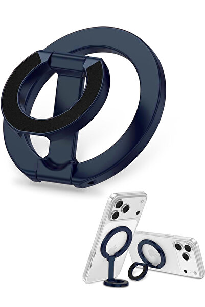 Nezih Case Magsafe Uyumlu Manyetik Telefon Yüzüğü Standı 360° Döner Parmak Tu...